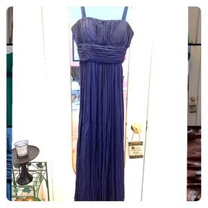 BCBG Navy Pleated Dress with removable straps